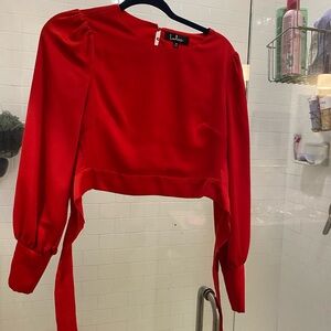 LuLu’s Cropped Open Back Shirt